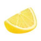 Sliced lemon on a white background
